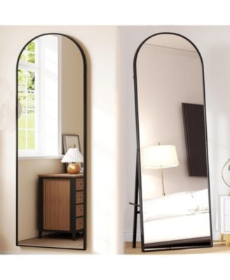 Arched Full Length Mirror, 65x22 Inches Full Floor Body Mirror, Freestanding Leaning Mirror with Stand
