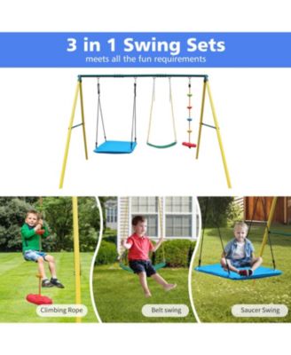 Boys Safe & Fun Swing Set 2-Seat with Safety Belt