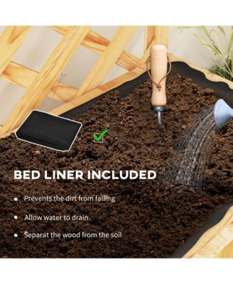 Raised Garden Bed with Trellis and Plant Shelf