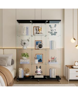 Black Glass Display Cabinet | 4 Shelves | Living Spaces