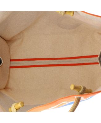 Escale A La Plage Beach Bag Printed Toile