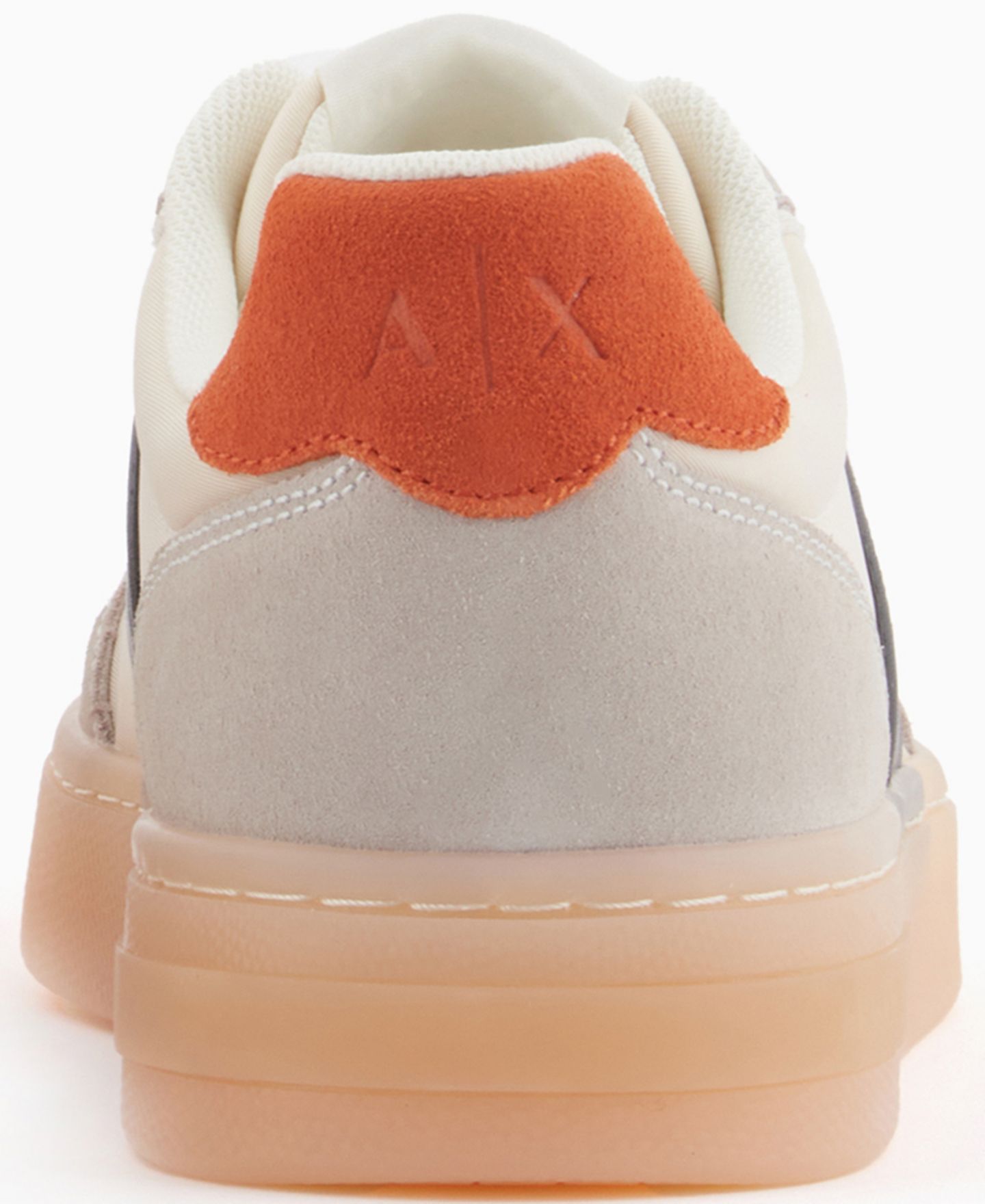 Мужские кроссовки A|X Armani Exchange Suede London Lace-Up, цвет: Молочный белый / Оранжевый — фото 3