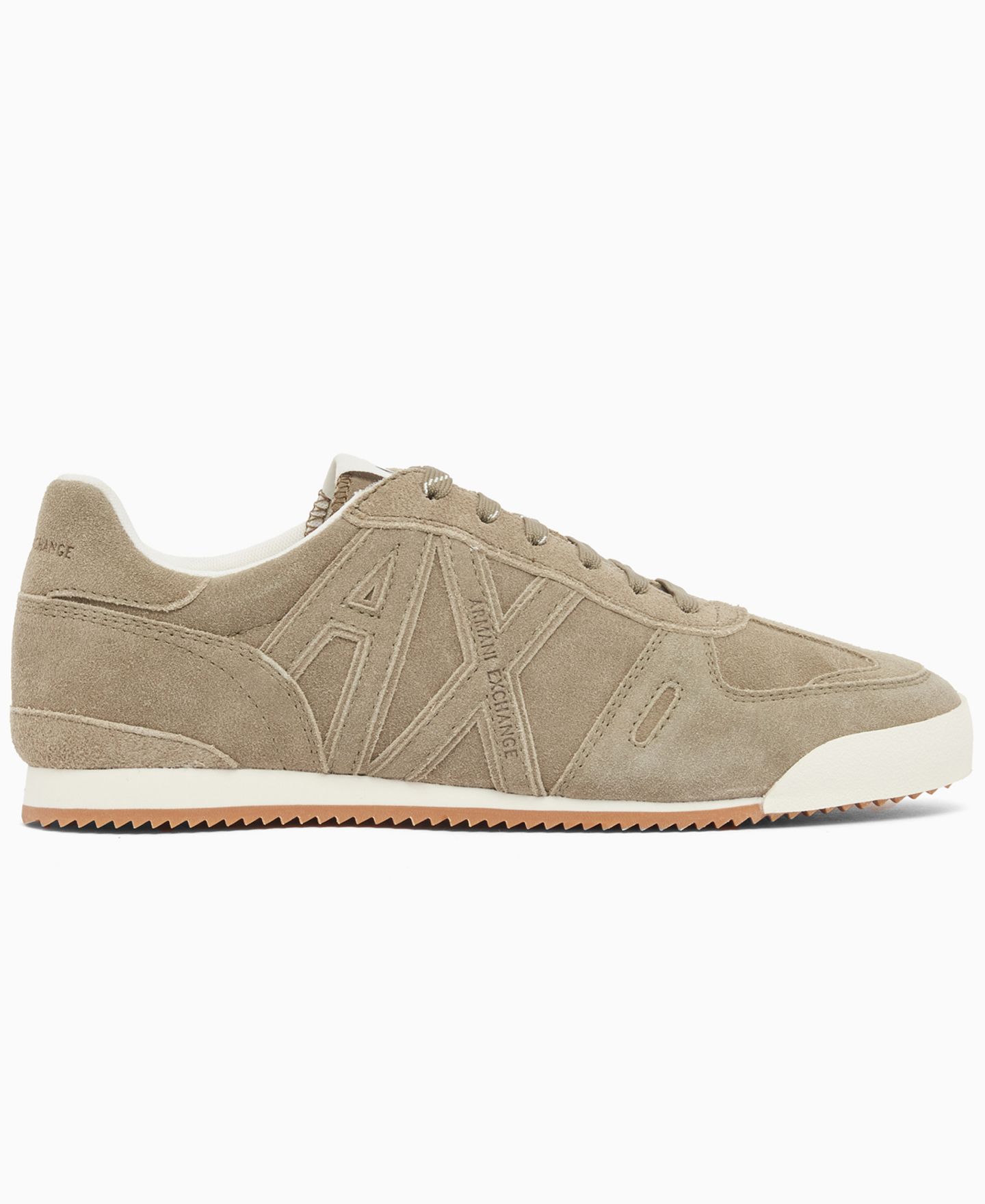 Мужские кроссовки A|X Armani Exchange Suede Trip, цвет: Оливковый — фото 2