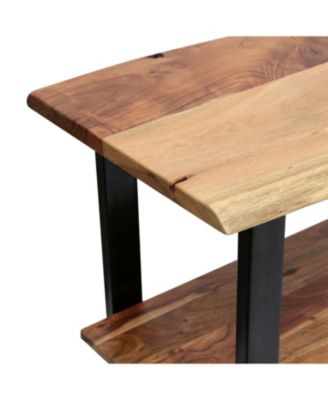 Modern Industrial Acacia Wood Media Console