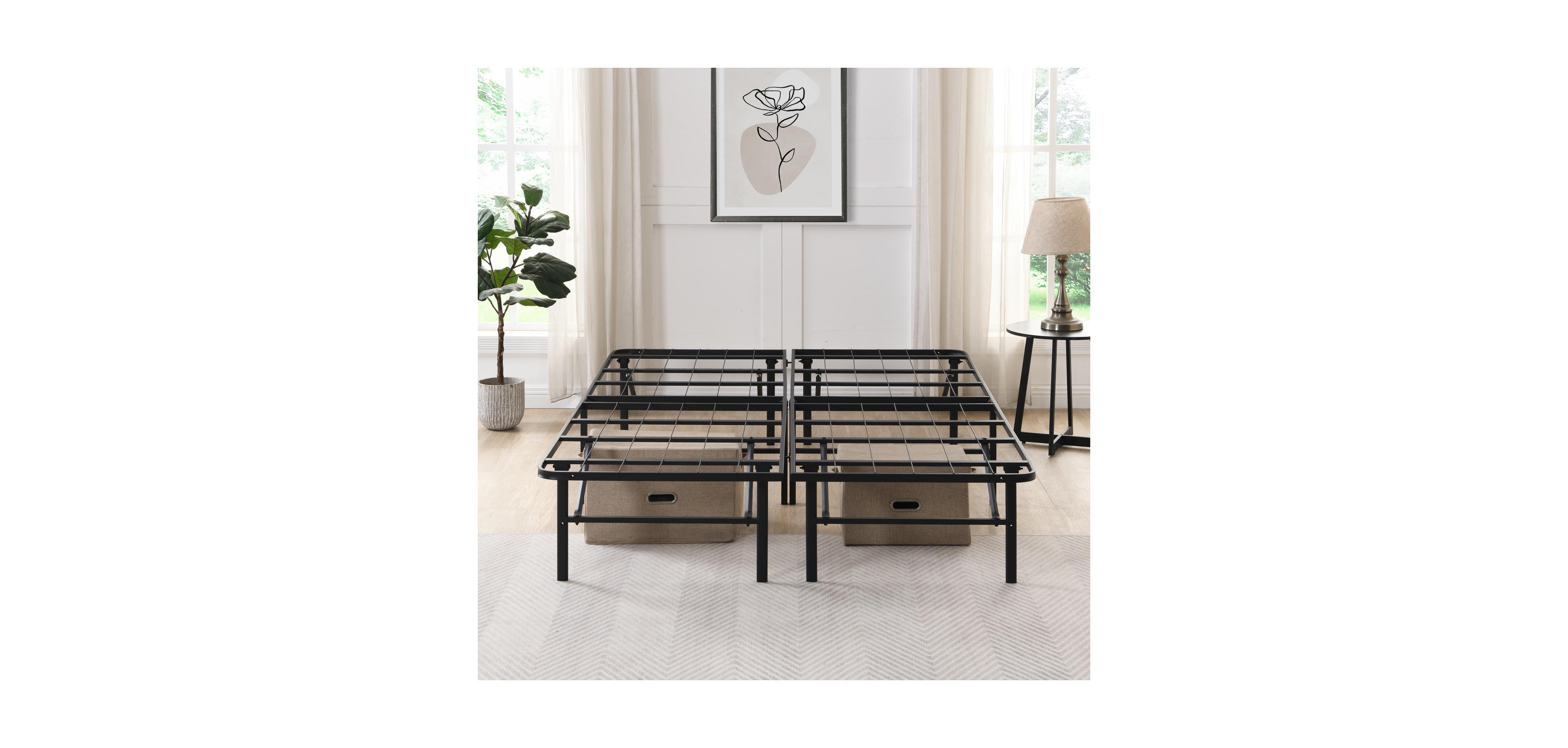 Streamdale Furniture Queen Metal Folding Bed Frame - 14 Inch, Easy Assembly