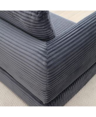 Streamdale 2-in-1 Folding Convertible Sofa Bed, Modern Corduroy Sleeper Couch with 2 Pillows, Gray