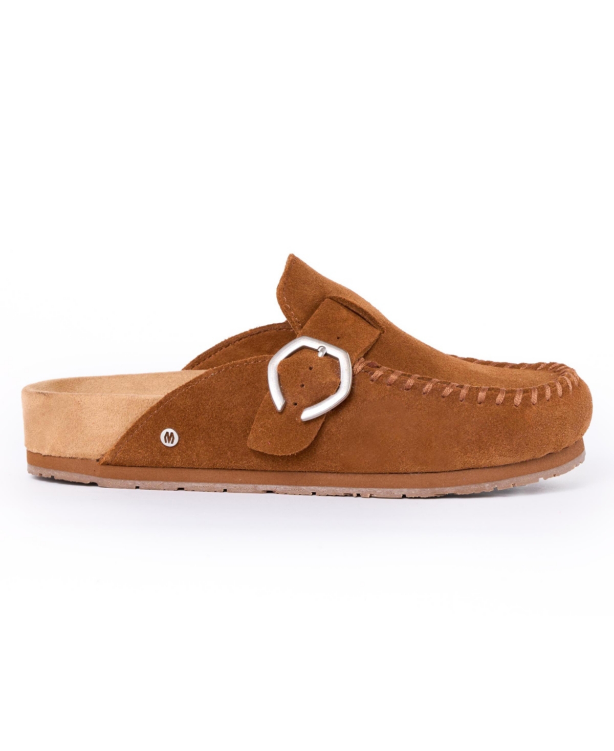 Minnetonka Women's Suede Adjustable Buckle Clogs