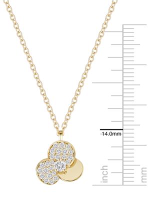Diamond (1/3 ct. t.w.) Pendant Necklace in 14k Gold Over Sterling Silver