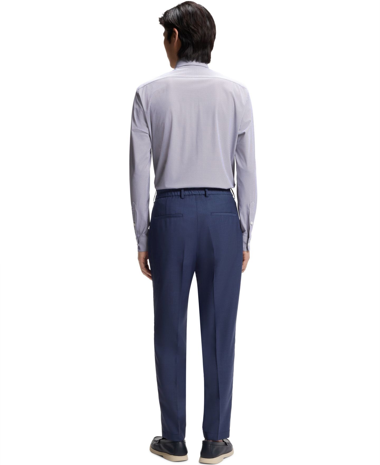 Мужская рубашка Hugo Boss Printed Performance-Stretch Regular-Fit Dress Shirt, цвет: Белый — фото 4