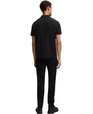 BOSS x Porsche Men's Jacquard-Patterned Botton Polo Shirt