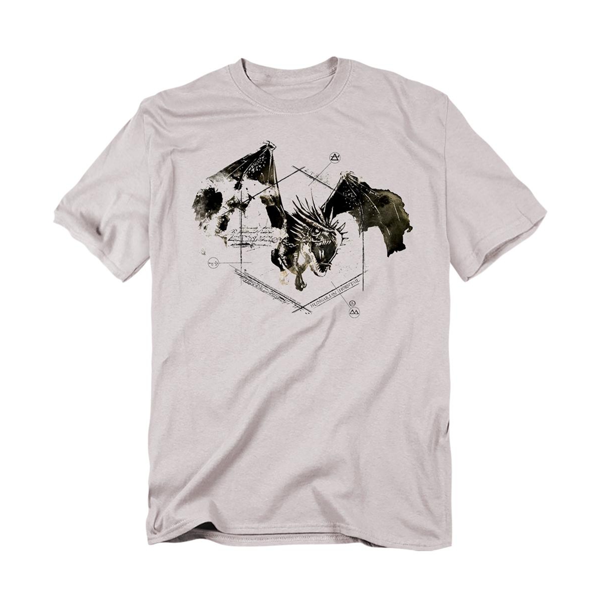 Harry Potter Men's Hungarian Horntail T Shirt - Silver