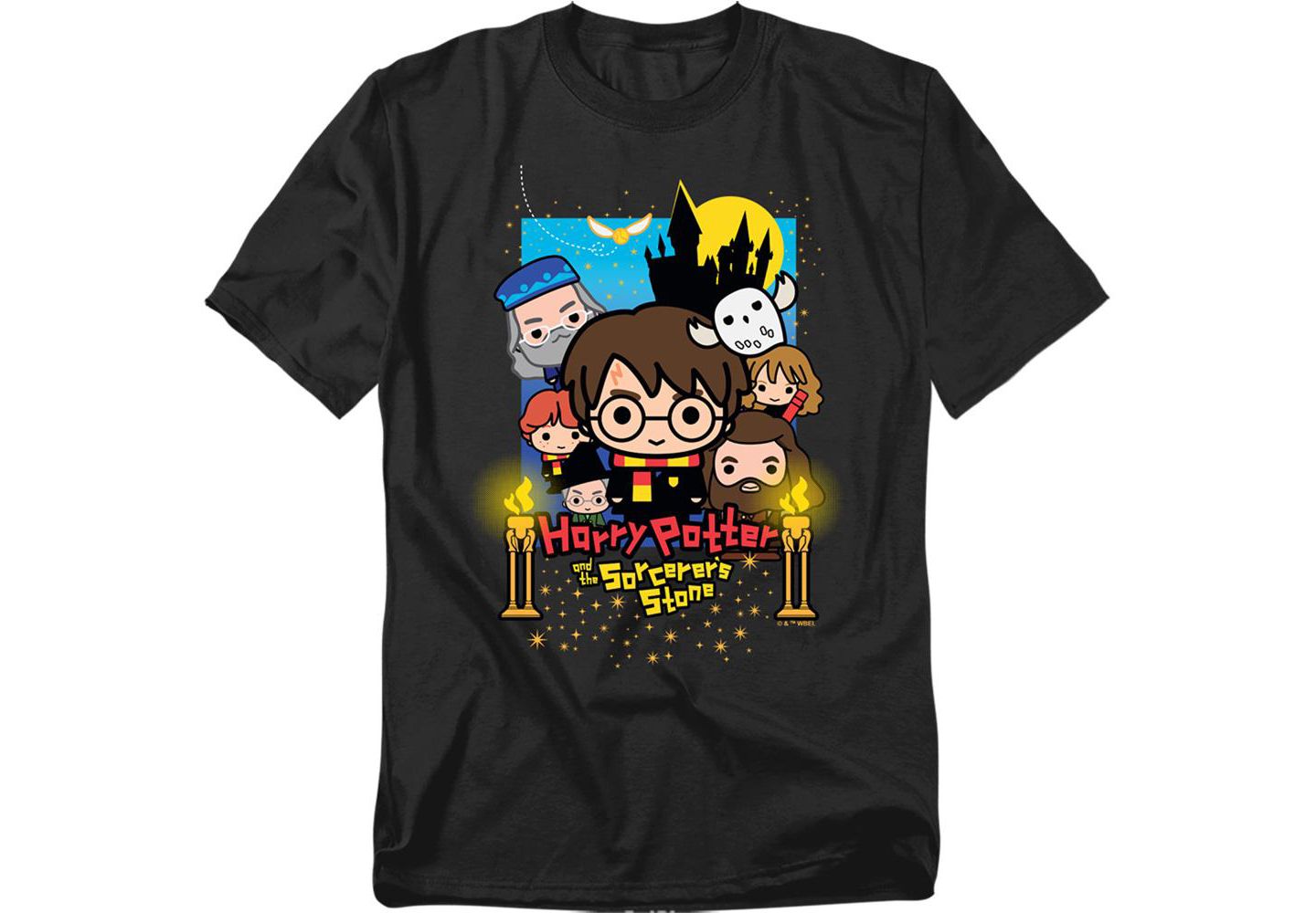 Мужская футболка Harry Potter Chibi The Sorcerer's Stone, цвет: Чёрный — фото 1
