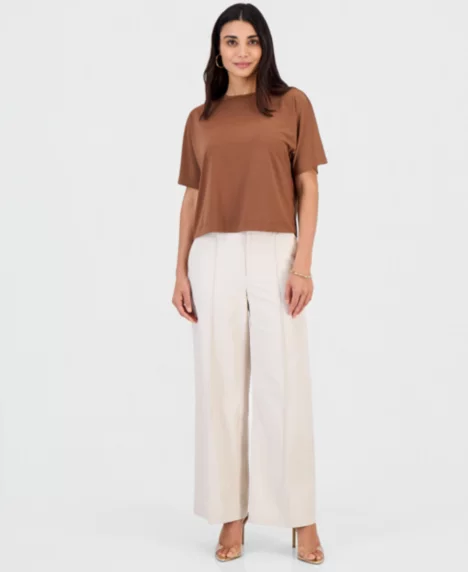 Petite High-Rise Pants - Soft Cream