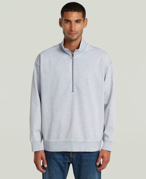 Мужской свитер G-Star Raw Relaxed Half-Zip, цвет: Снежный выбеленный