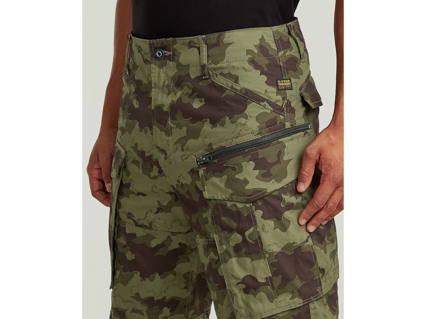 Мужские шорты G-Star Raw Rovic Printed Zip, цвет: Облачный камуфляжный — фото 4