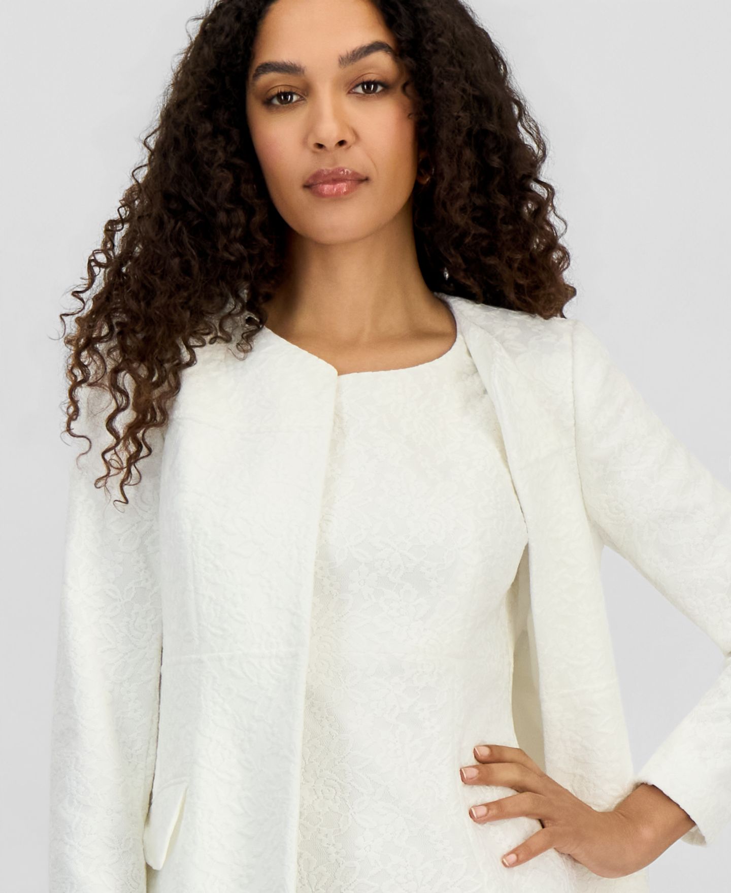 Женская куртка Kasper Bonded Lace Topper, цвет: Белый — фото 4