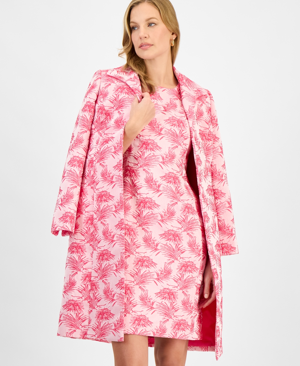 Kasper Women's Printed Open-Front Longline Jacket, Regular & Petite