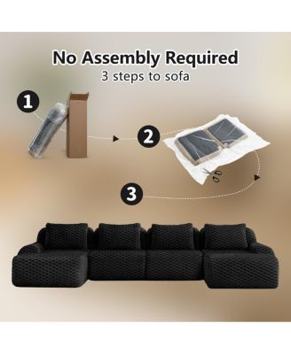  Modern U-Shaped Flannelette Sectional Sofa