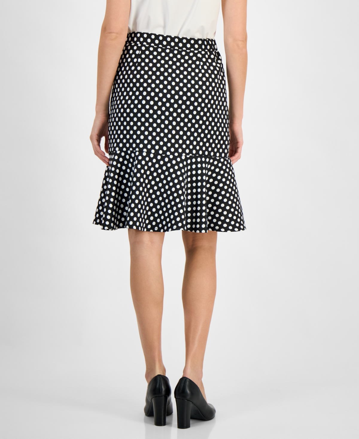 Kasper Women's Polka Dot Flared-Hem Pencil Skirt, Regular & Petite