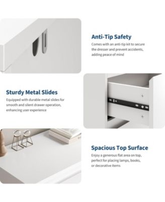 6-Drawer Dresser, Simply Modern Wooden Chest of Drawers for Bedroom Storage, White