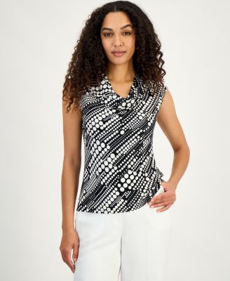 Women's Printed Cowlneck Top, Regular & Petite