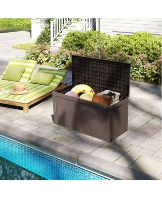 100 Gallon Storage Box, Large Outdoor Deck Box for Patio Furniture Cushions, Garden Tools