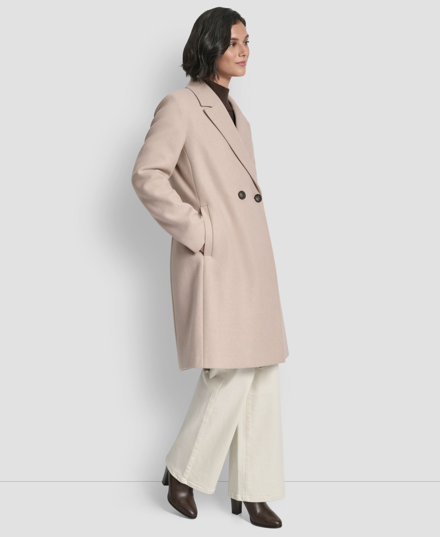 Women's Double-Breasted Notch Collar Coat