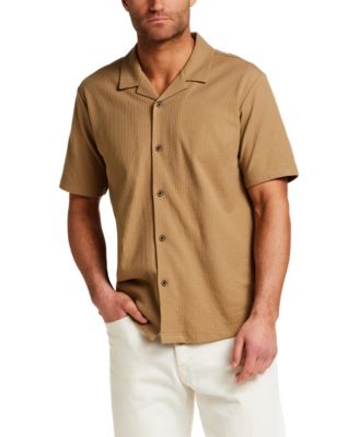 Men's Short-Sleeve Seersucker Coatfront Knit Shirt