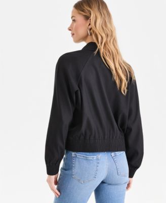 Women's Linen-Blend Bomber Jacket