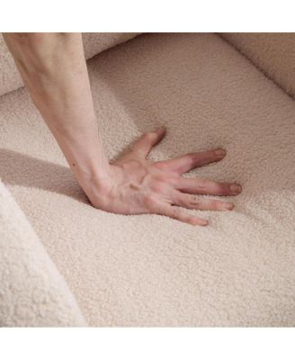 Modern Accent Rocking Chair with Solid Wood Legs & Side Pocket