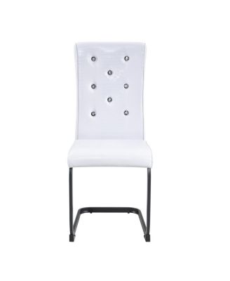 Set of 4 Retro Alligator Upholstered Dining Chairs with Crystal Buckle