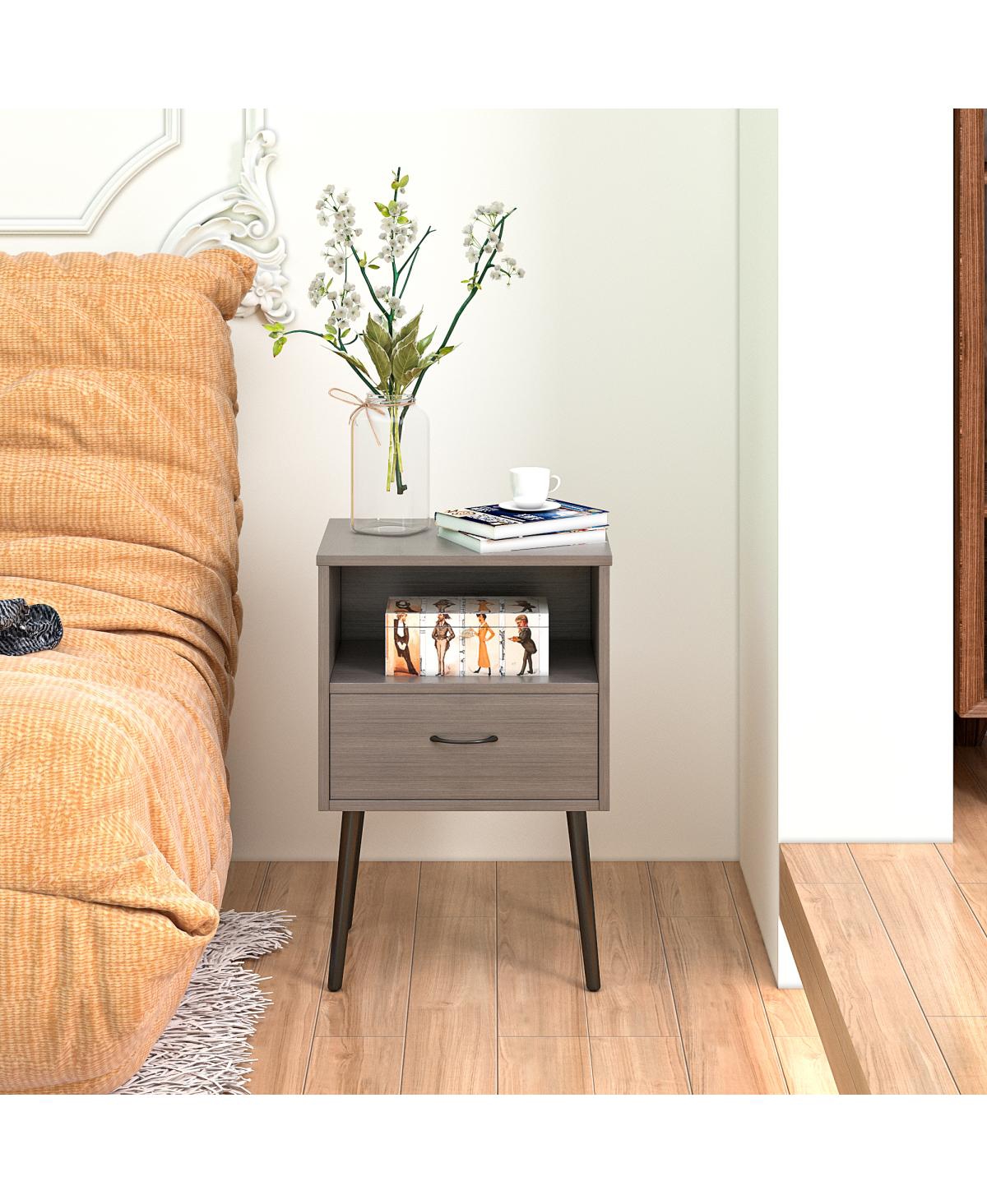 Streamdale Furniture Modern Nightstand Set with Storage Drawers & Shelves