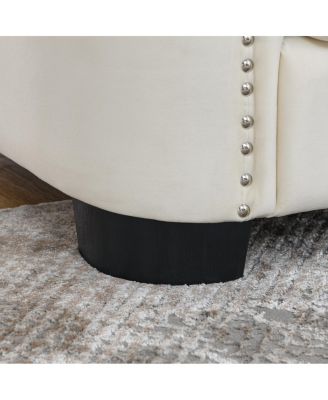 Streamdale 77-Inch Modern Chesterfield Velvet Sofa with Nailhead Arms