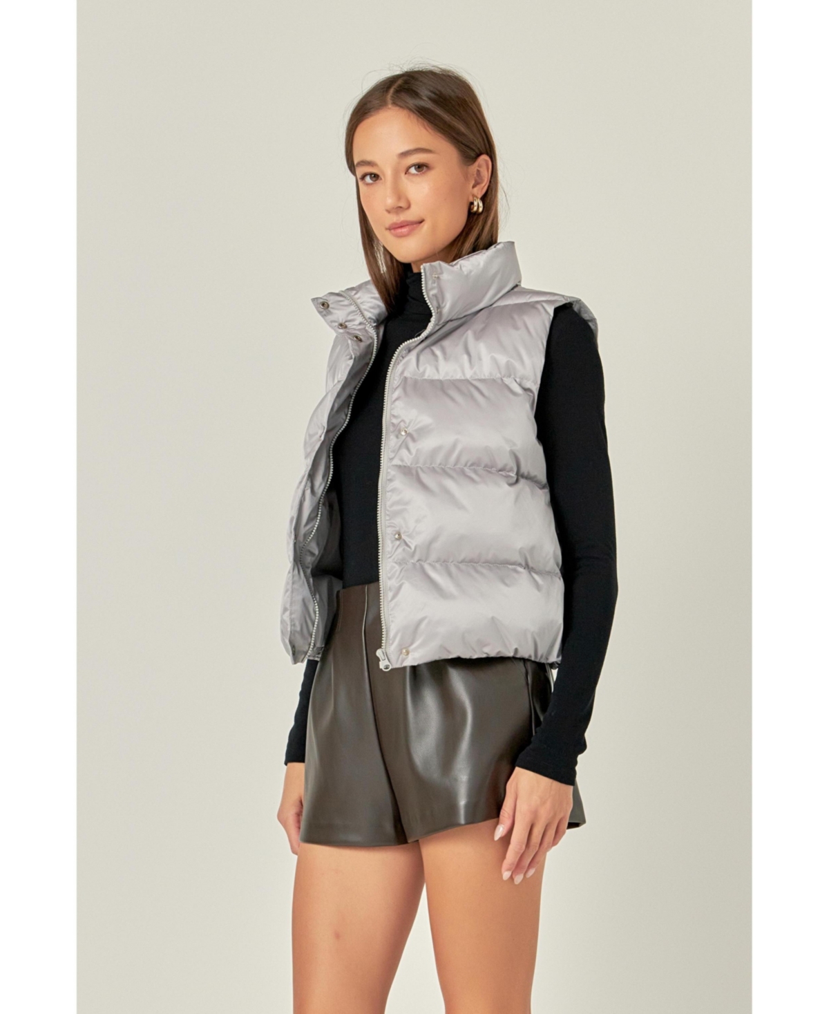 English Factory Women's Puffer Cropped Vest