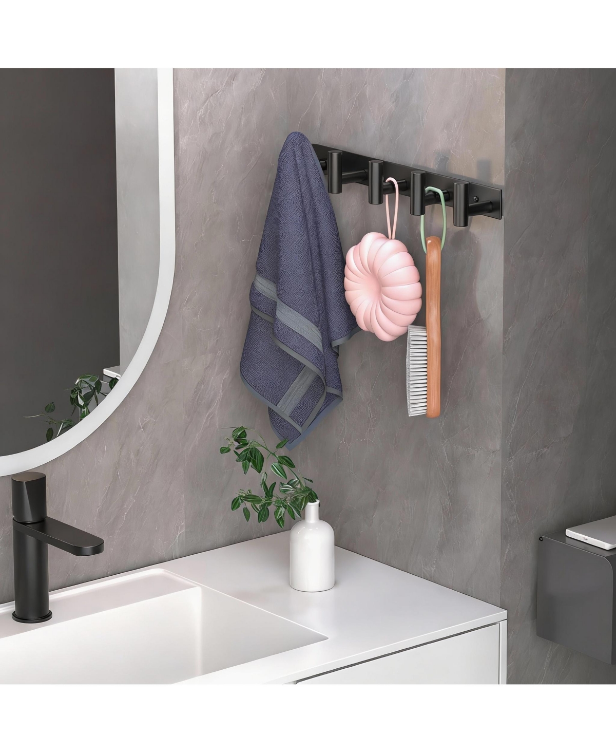 Yigii 5-Prong Stainless Steel Wall Hook for Hats, Bags, Coats