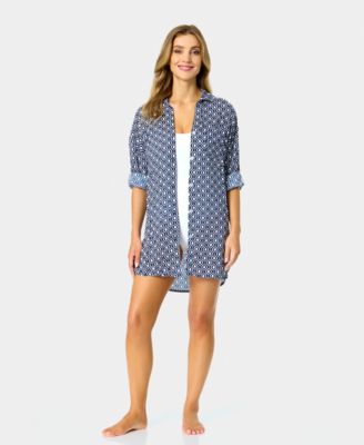 Women's Printed Cover-Up Swim Shirt