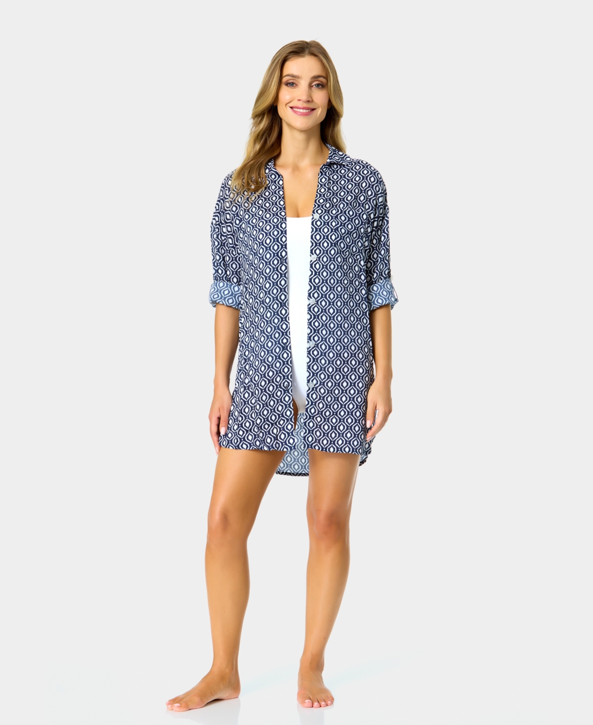 Anne Cole Women's Printed Cover-Up Swim Shirt