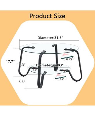 Retro minimalist metal frame glass coffee table