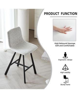 Modern Fabric Bar Stool with Metal Legs