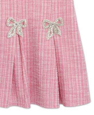 Girls' 7-16 Square Neck Short-Sleeve Dress