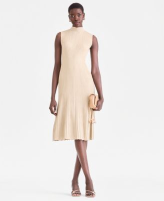 Women's Sleeveless Metallic Rib-Knit Sweater Dress