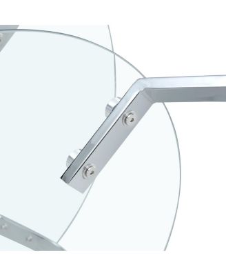 Retro minimalist metal frame glass coffee table, 31.5