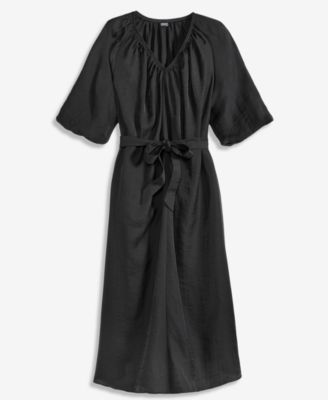 Women's 3/4 Sleeve Tie-Waist Midi Dress