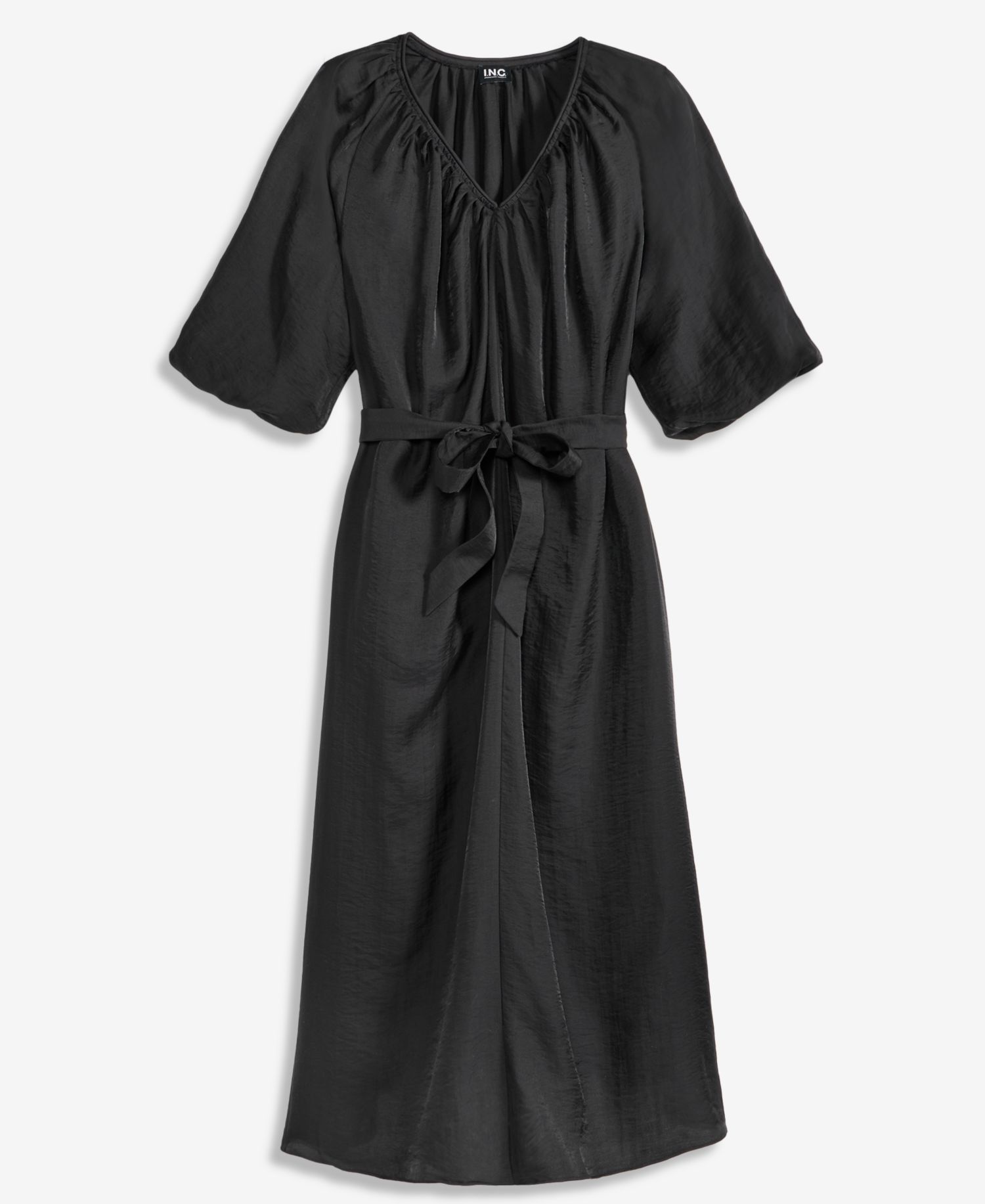 Plus Size Puffed-Sleeve Maxi Dress