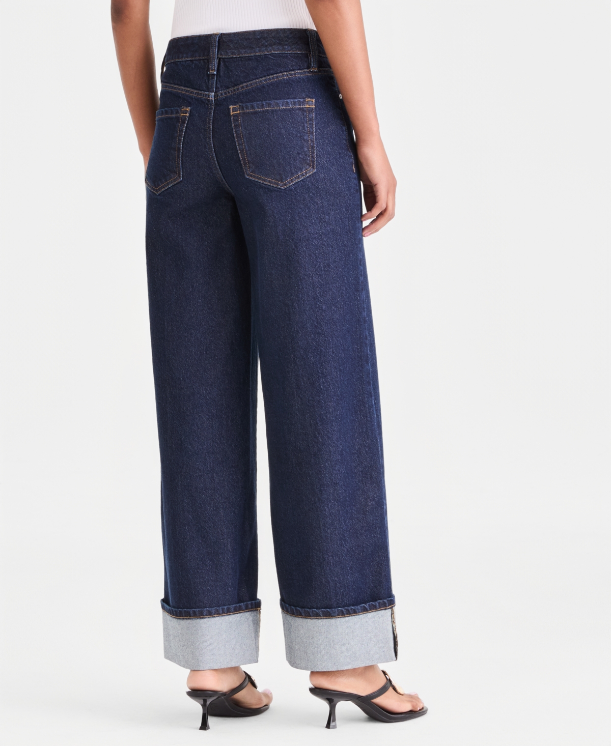 I.n.c. International Concepts Women's High-Rise Cuffed Wide-Leg Jeans, Macy's Exclusive