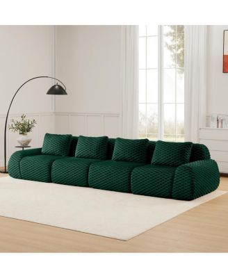 Modern Modular Sectional Sofa, Flannelette, Oversized 4-Seater