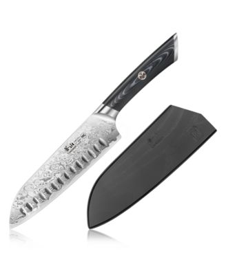 Kuro Series Steel 7" Santoku Knife with Sheath