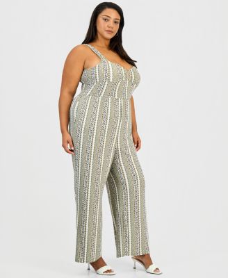 Trendy Plus Size Printed Sleeveless Jumpsuit