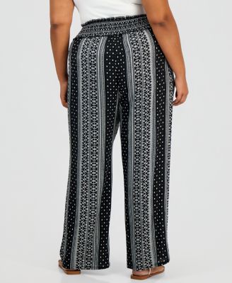 Trendy Plus Size Pull-On Wide-Leg Pants