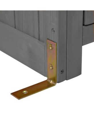 65 Inch Fir Wood Potting Bench with Drawer and Cabinet Storage